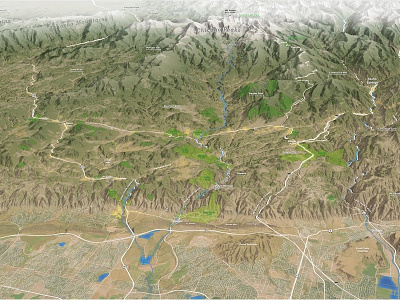 Denver Mountain Parks System 3d cartography colorado conservation denver gis map parks