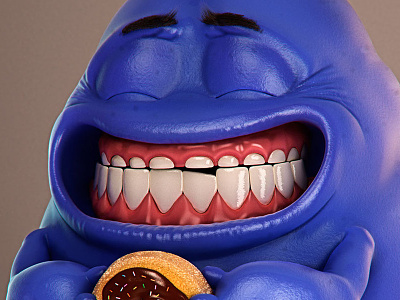Smile Monster 3dsmax blue chris ryniak donut monster smile vray