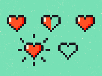 Hearts 8bit blog hearts illustration life procreate