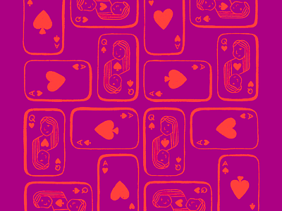 Got a New Deck of Cards ace illustration playing cards procreate queen