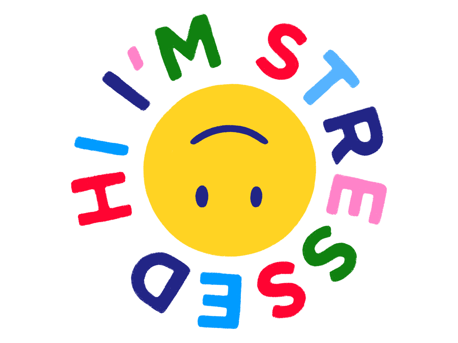 2 BLESSED 2 B STRESSED illustration procreate typography