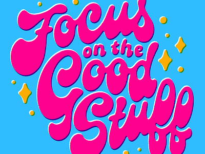 G O O D S T U F F focus illustration lettering procreate retro script typography