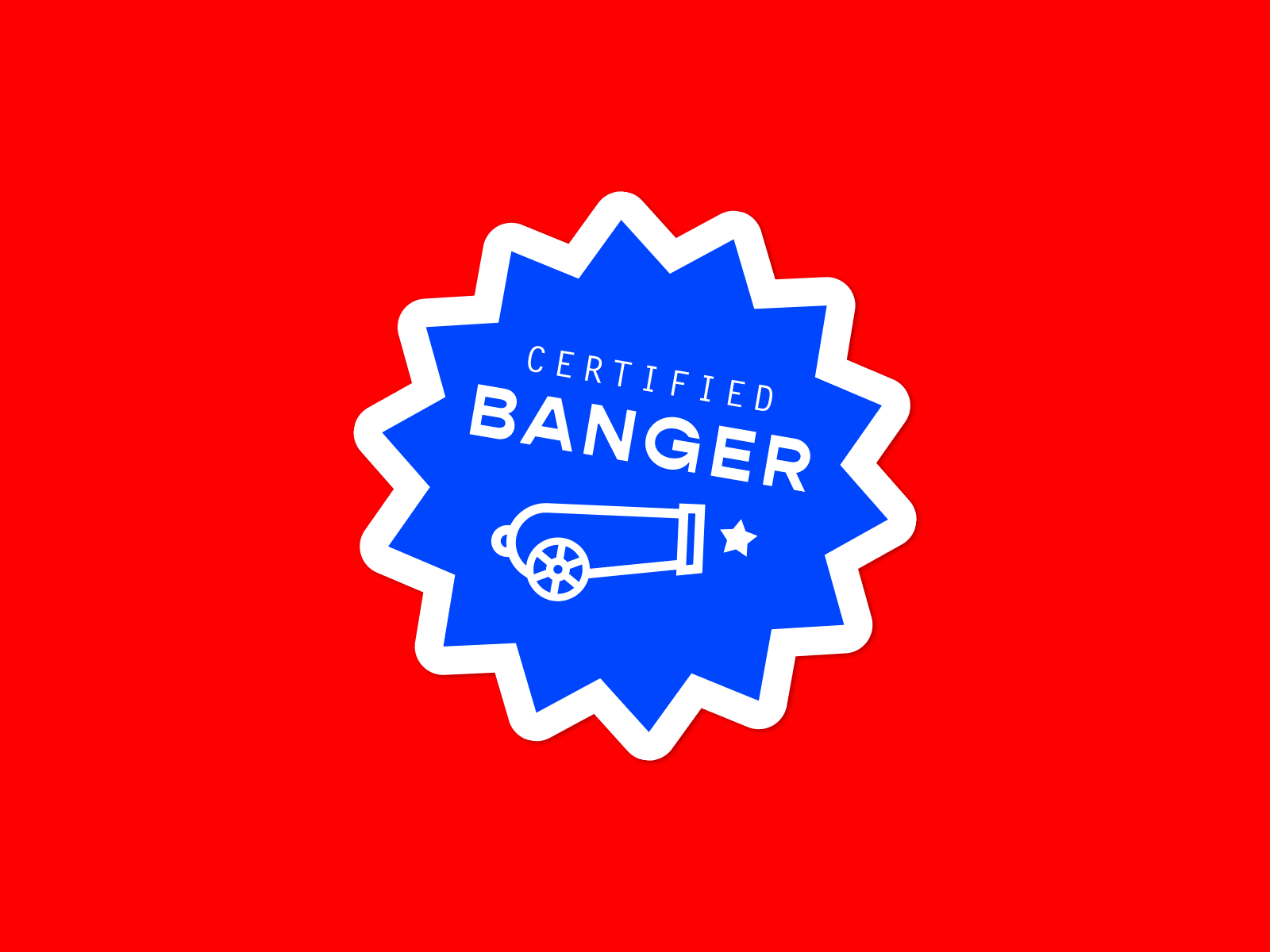 Bang Bang Bang badge branding cannon icon illustration movie sticker
