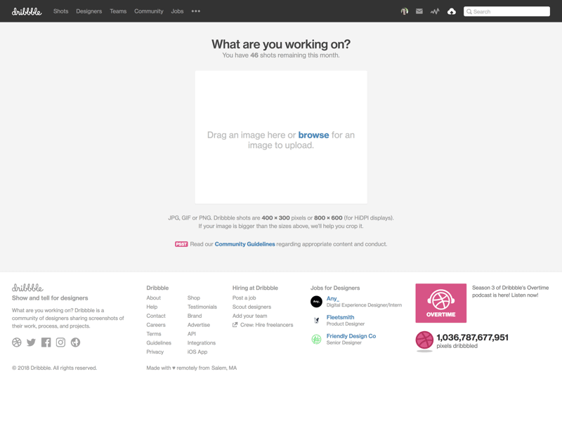 20% off Dribbble shop for helping improve Dribbble! portfolio shots research dribbble user feedback usability testing panel study