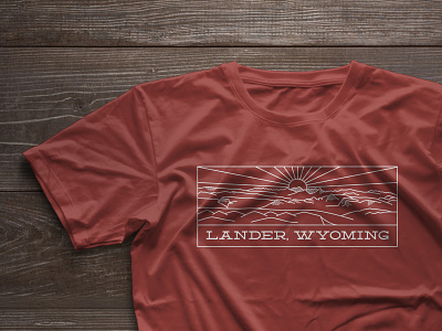 Lander, Wyoming T-Shirt Design bikeshop foothills gannettpeaksports illustration lander landerwyoming lineart linework mountains tshirt tshirtdesign wyo wyoming