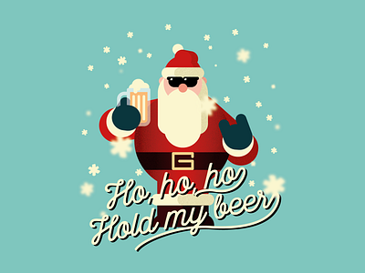 Ho, ho, ho, hold my beer! v2 beer christmas flat vector flatvector illustration illustrator santa vector