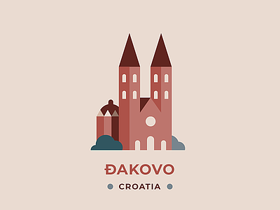 Đakovo badge city city illustration croatia djakovo flat vector skyline slavonia vector đakovo