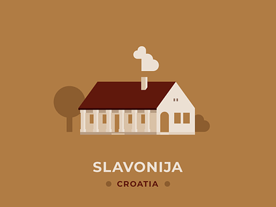 Slavonija badge city city illustration croatia flat vector illustration skyline slavonija vector