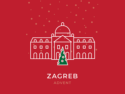 Zagreb Advent adobe adobe illustrator advent badge christmas city city illustration croatia detail flat flat illustration flat vector skyline vector zagreb