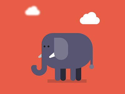 Elephant animal animal illustration design detail elephant flat flatvector illustration illustrator vector