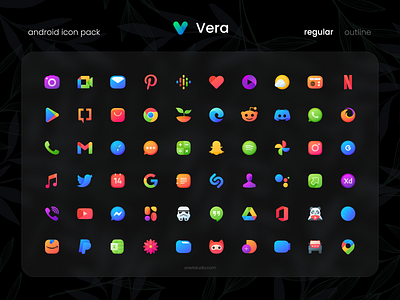 Vera icon pack android app design homescreen icon design icon pack icon set icons illustration logo personalization ui