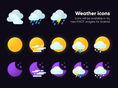 Weather icons android design icon design icon pack icon set icons illustration vector weather weather icon widget