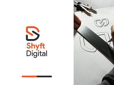 Shyft Digital - LOGO 2 letters black branding concept digita fiverr letters logo logo design minimalistic modern monogram orange pwaper shift smart