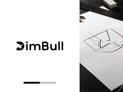 DimBull - LOGO black and white brending bull hidden horns logo logo design minimal minimalist minimalistic modern negative negative space sketch smart smart logo