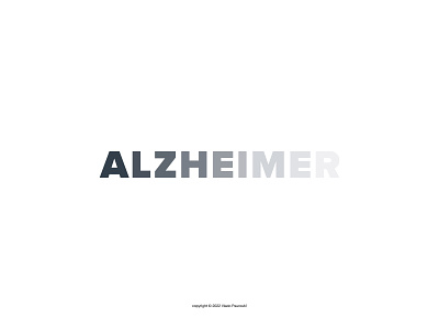 Alzheimer Logotype alzheimer brain dementia design expressive typography fading out flat graphic design logo logotype memory loss monochrome neurology simple type vector