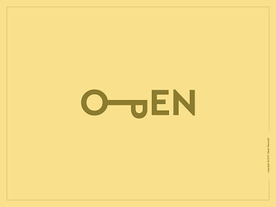 Open Logotype design flat key lettering logo logotype minimal simple smart type vector wordmark