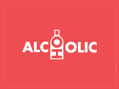 Alcoholic Logotype alcohol bottle chemistry clever design flat logo logotype smart type vector wordmark