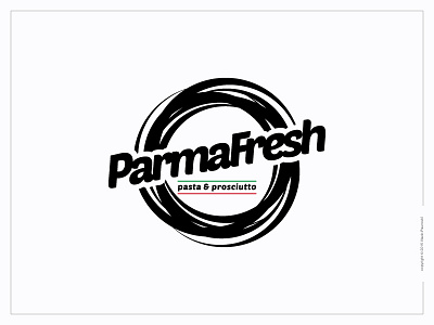 Parmafresh Logo brand branding design italy logo logotype prosciutto twirled pasta type vector wordmark