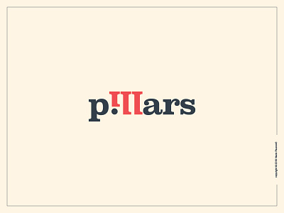 Pillars Logotype clever expressive typography flat graphic design logo logotype pillars simple smart type word as image wordmark
