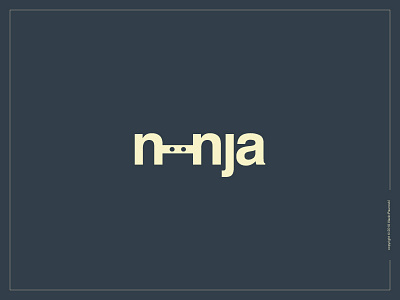 Ninja Logotype clever expressive typography flat graphic design logo logotype negative space ninja simple smart type word as image