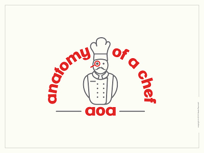 Something from the archive anatomy chef flat graphic design logo magnifying glass stroke