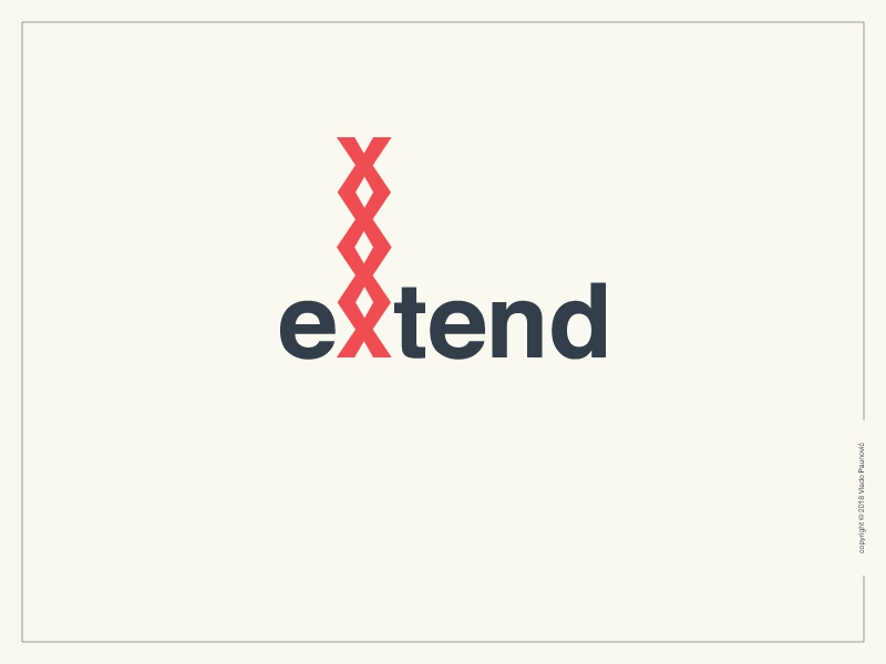 Extend Logotype clever simple smart helvetica expressive typography graphic design type extend flat loop logotype logo