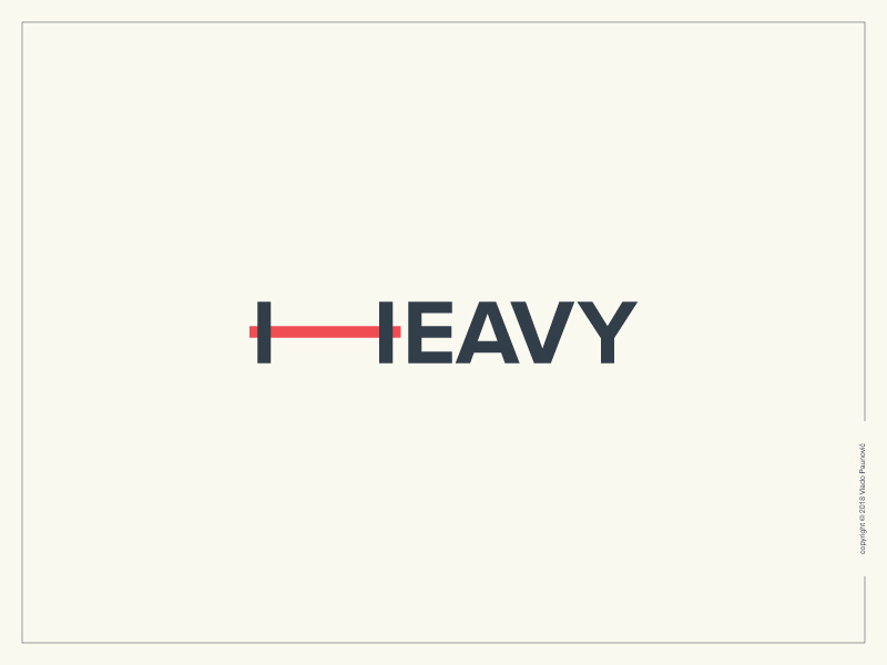Heavy Logotype clever simple smart expressive typography minimal type calligram flat logotype logo