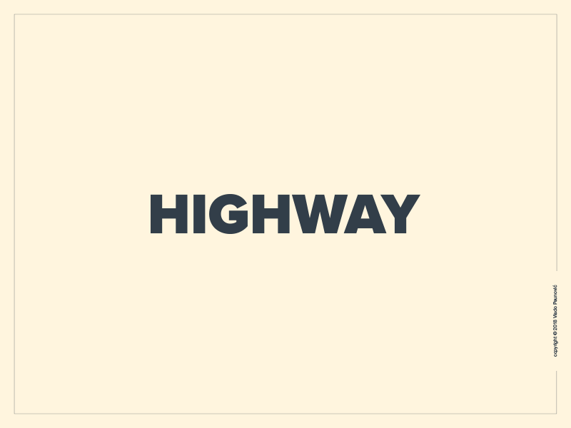 Highway Logotype Animation calligram driving expressive type expressive typography flat graphic design highway road simple typography