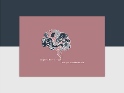 Postcard 04/04 art brain design flat graphic illustration line art post card postcard smart vector