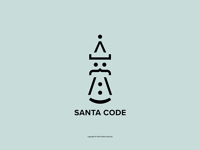 Santa Code Logo brackets christmas clever code coding design expressive typography flat graphic design logo marks minimal programing punctuation santa claus smart type typography vector winter