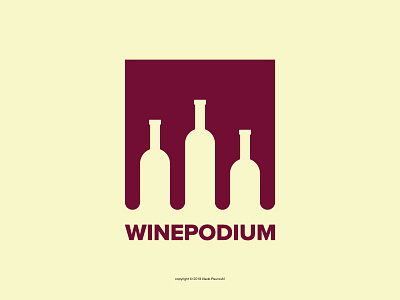 WinePodium Logo award branding champion competition design flat graphic design logo medal negative space oenology podium ruby red simple vector wine wine making winery winner winners