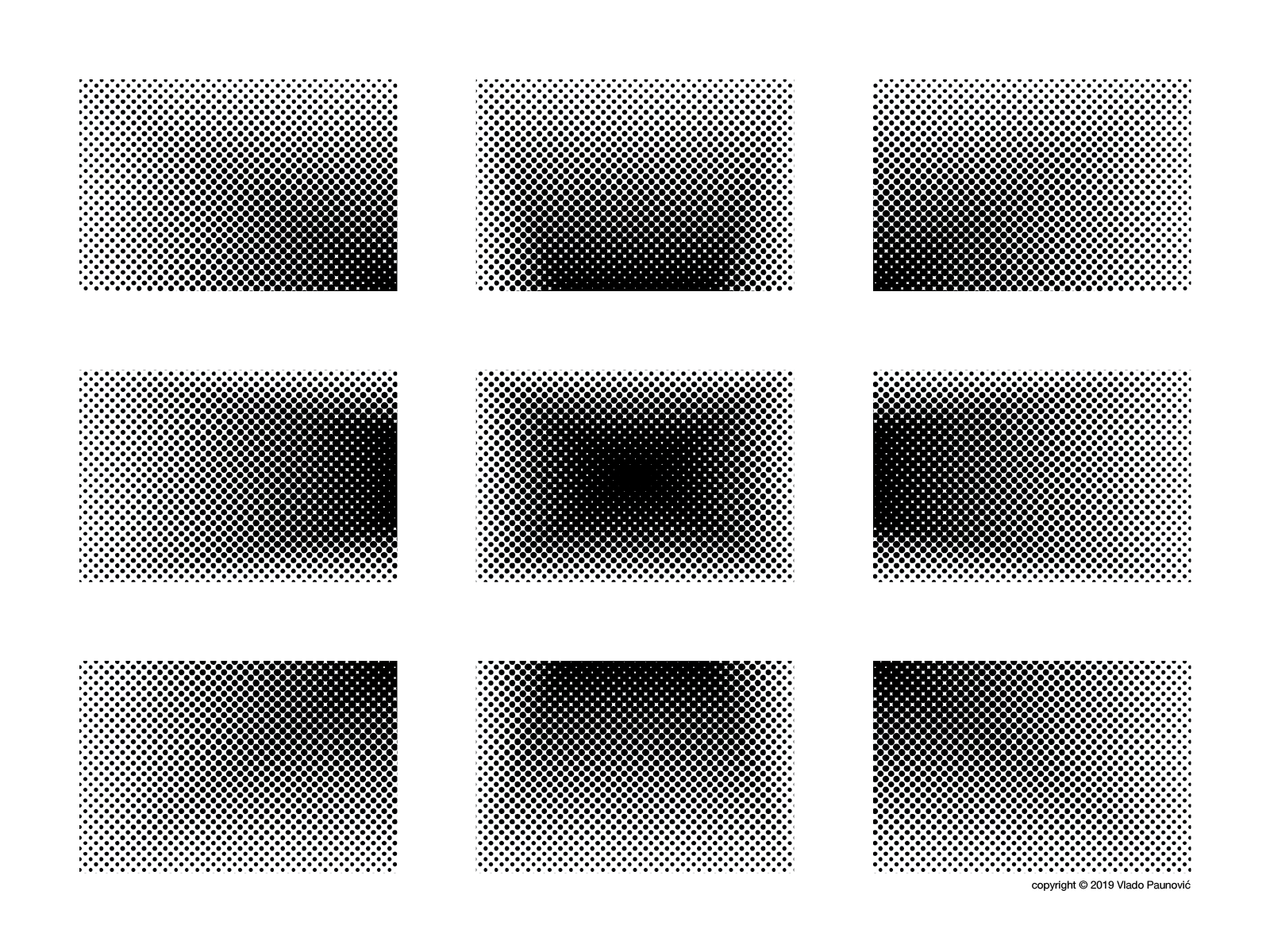 Halftone Rectangles hashtag grid 3d flat poster art density graphic design geometric art geometry illustrator illusion op art design illustration rectangle nine black and white dots halftone perspective