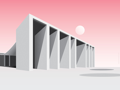 Siza Pavilion alvaro siza architecture design illustration lisbon minimal modern portugal print vector