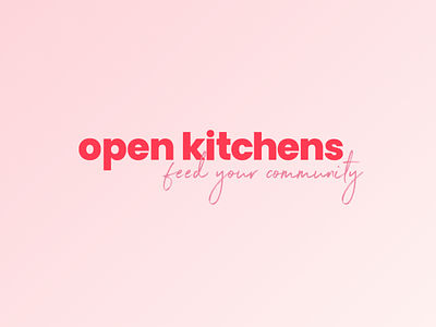 Open Kitchens UK Brand brand branding charity coral coronavirus covid 19 covid19 hand drawn kitchen logo not for profit pink red restaurant sans serif sanserif script