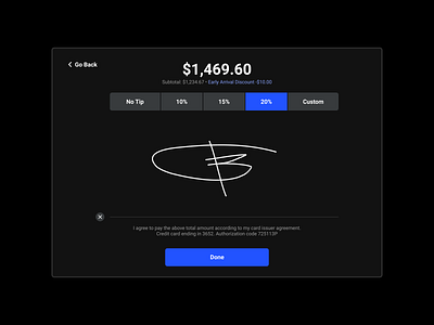 Point of Sale Signature Screen app design ui ux