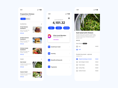 Mobile Food & Beverage + Wallet app design ui ux