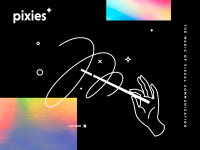 Pixies identity dream illustration magic space stars studio visual communications