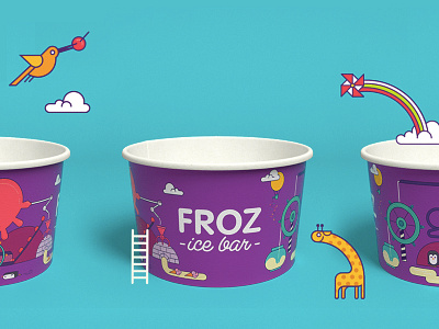 Froz design graphic design ice cream identity illustration logo package pixies unicorn wearepixies