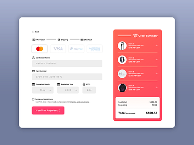 Daily UI | Credit Card Check Out #002