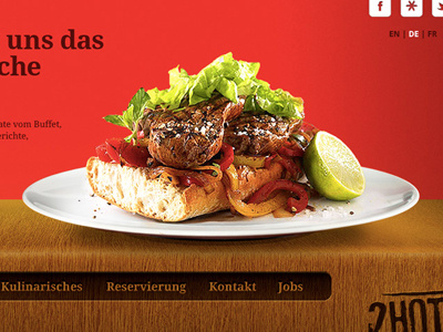 2HOT Steakhouse. corporate design food interface website