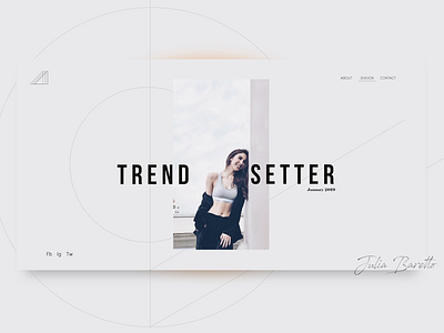 Trend Setter cloth collection concept ecommerce fashion interface layout light minimalist models portfolio preview shoot typography ui. women