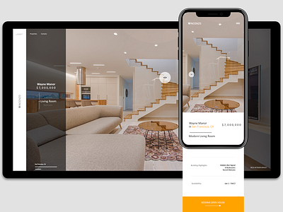 Real Estate Web/App app clean coffee concept creative dark design interface light minimal minimalism online orange price typography ui