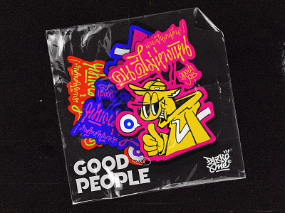 Happy Hours: Good People cartoon character graffiti illustration sticker thailand