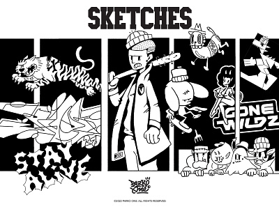 PARKO ONE: PROJECT SKETCHES branding cartoon character design devil graffiti illustration logo typography ui