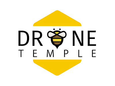DroneTemple bee branding community design drone graphic identity logo symbol typo