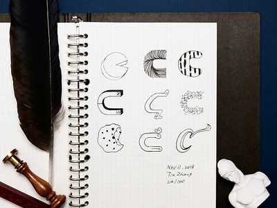 Typography C art design dribbble identity illustration logo minimal sketch typography vector