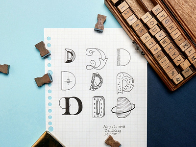 Typography D art design dribbble illustration logo minimal sketch typography