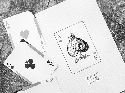 Playingcard design art design dribbble illustration playingcards sketch