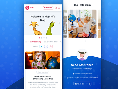 Blog Landing Page Design - Playshifu