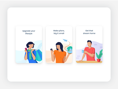 Rubique - Illustrations animation character design credit cards design dreams finance flat graphic design home loan illustration logo personal loan procreator sketch travel type typography ui ux web